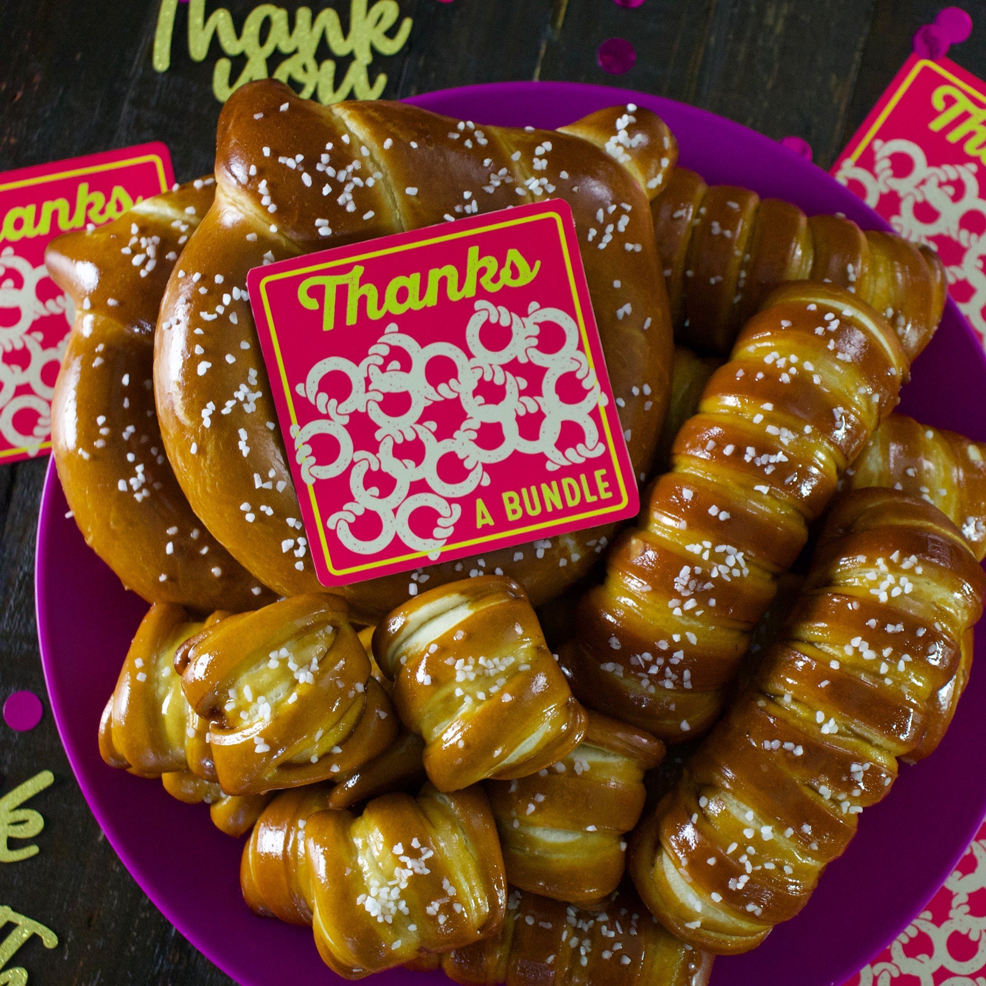 One-Timer Bites Soft Pretzel Box - Thank You